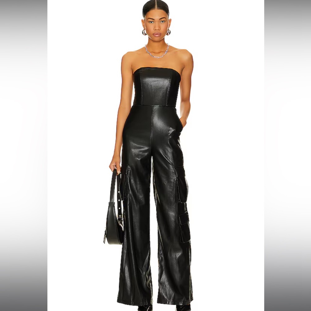 Alice and Olivia Emalda leather jumpsuit